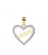 Colgante Charm Love Mum Oro Bicolor 18K Circonitas Collar corazón mamá