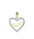 Colgante Charm Corazón Love "Te quiero" Oro Bicolor 18 Kilates Circonitas