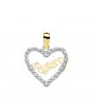 Colgante Love "Te quiero" Oro Bicolor 18K Circonitas