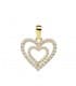 Ciondolo Love Heart oro giallo 18kt Zirconi, motivo cuore, look romantico, regalo di amore