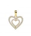 Colgante Love Heart Oro Amarillo 18K Circonitas