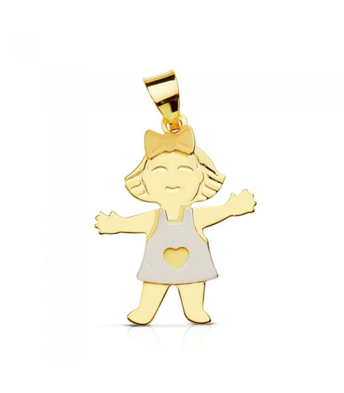 Colgante Baby Silueta figura niña 18 Ktes collar mamá madre