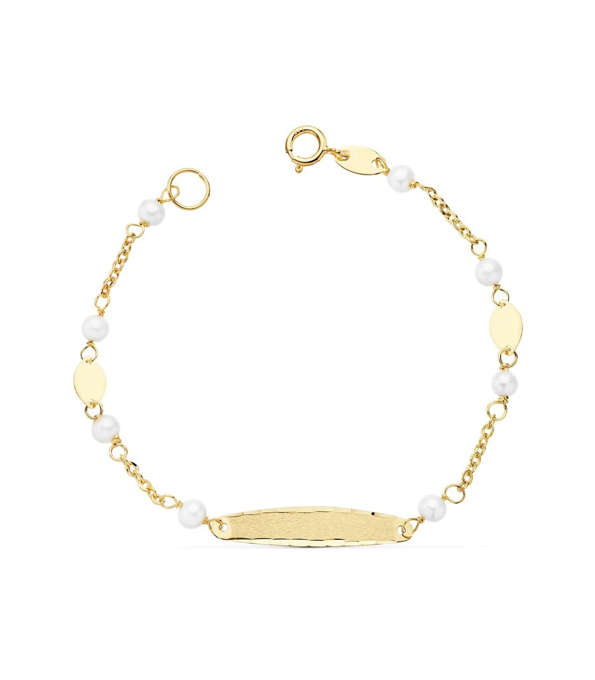 Esclava de niña Primera  Comunión Oro 18k 15 cm Pulsera con Perlas