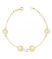 Bracelet Ángela Fille Or 18k 18cm Motifs ronds et Perles