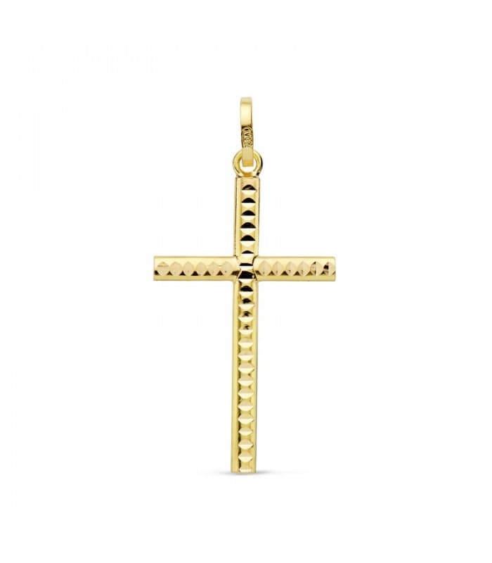 Cruz tallada de oro amarillo 18 ktes 25 mm