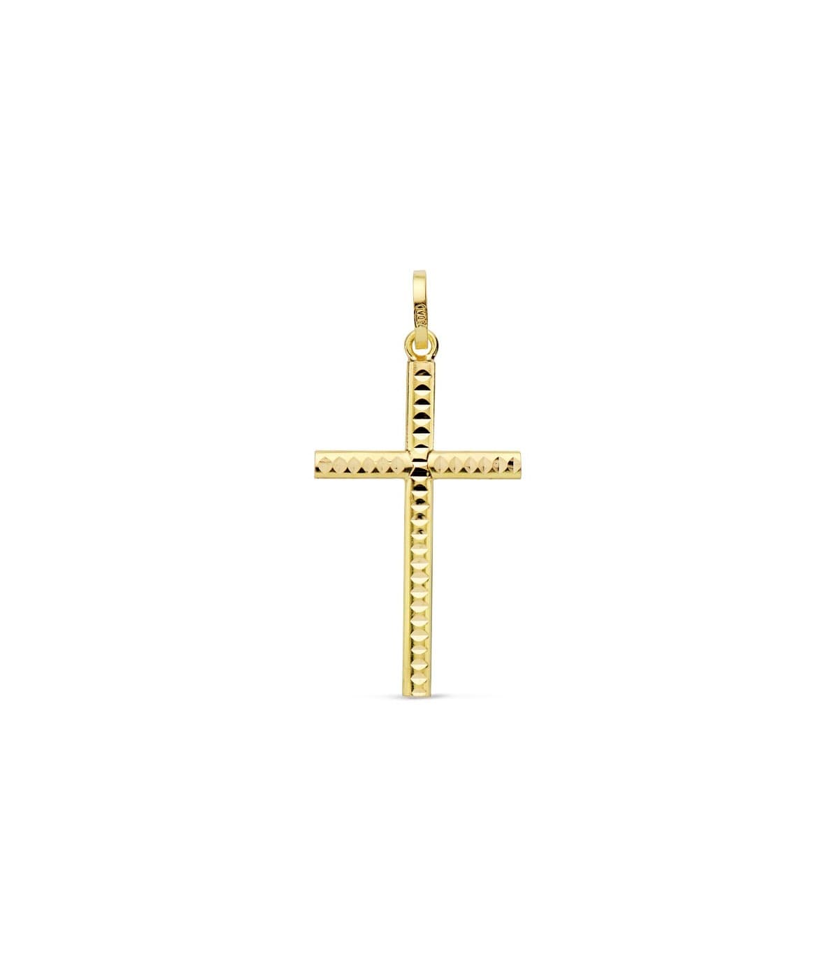 Cruz tallada de oro amarillo 18 ktes 25 mm