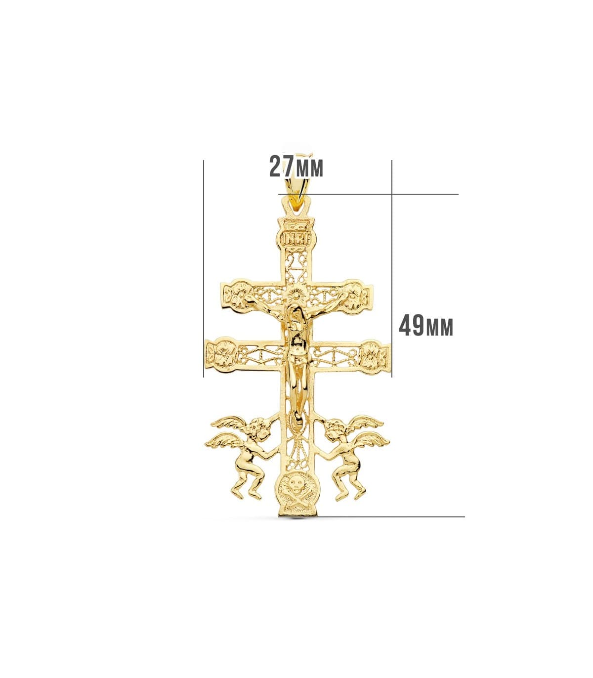 Croix Caravaca Filigrane Or 18K 49mm