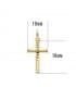 Croce vuota a canna ovale con lavorazione diamantata, oro giallo 18 mm