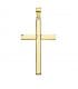Croce da bambino, regalo per Comunione - Ciondolo a croce liscia in oro giallo 18 kt 32 mm