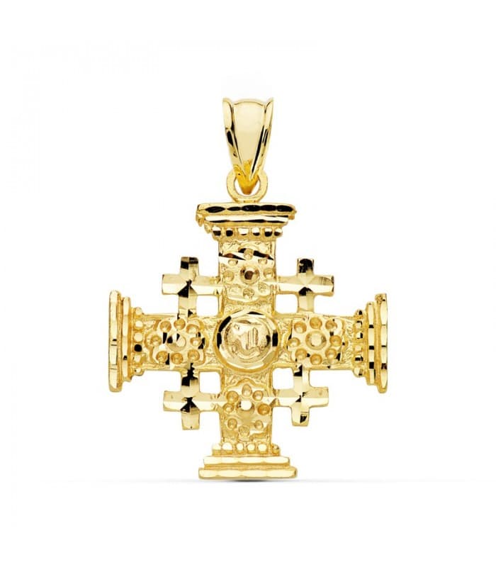 Croce di Gerusalemme oro giallo 18kt 23mm - Gioielli religiosi e croci d'oro