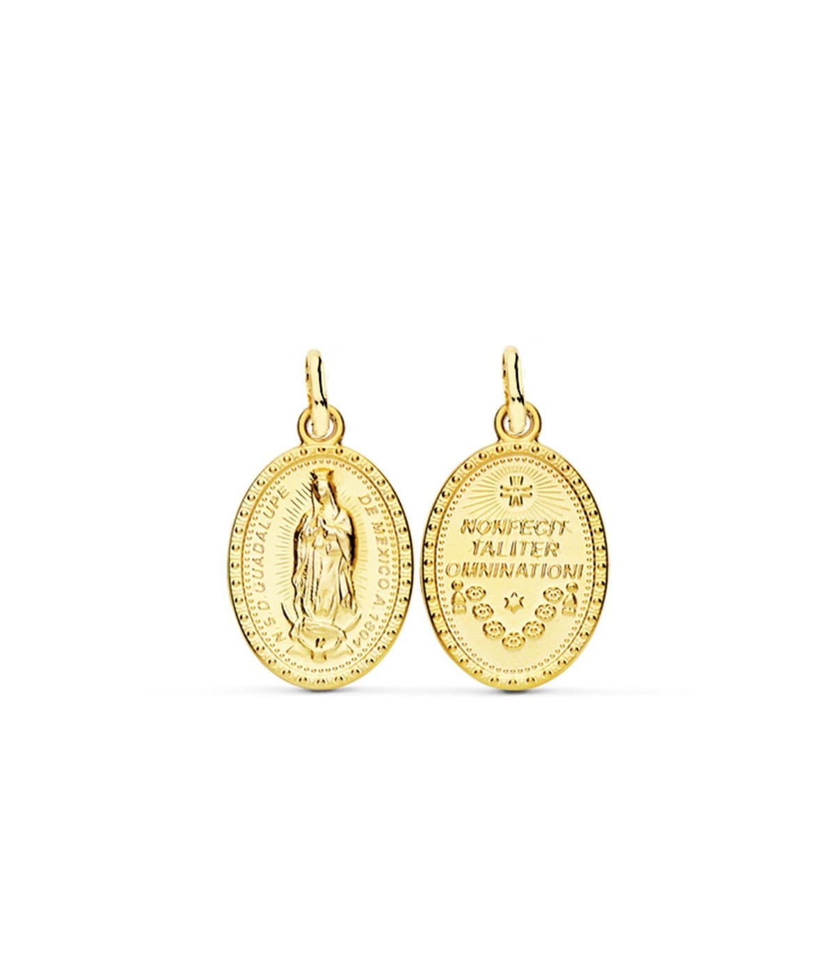 Médaille Scapulaire Vierge Guadalupe Mexique Or 18K 21 mm