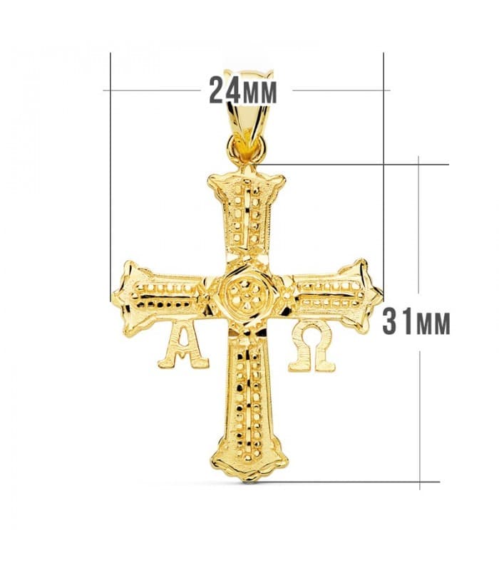 Cruz de Covadonga Grande Oro amarillo 18K 23mm
