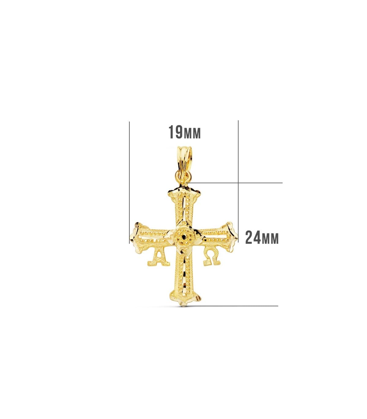 Croce di Covadonga oro giallo 18kt 24mm, simbolo della vittoria