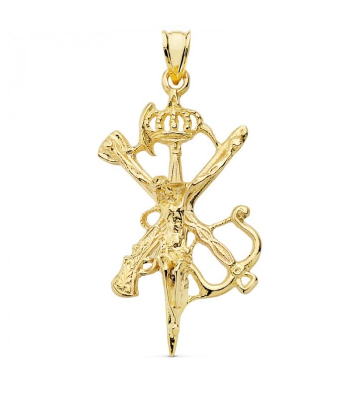 Anhänger Kreuz mit Jesus aus 750er Gold, massiv, 46 mm.
