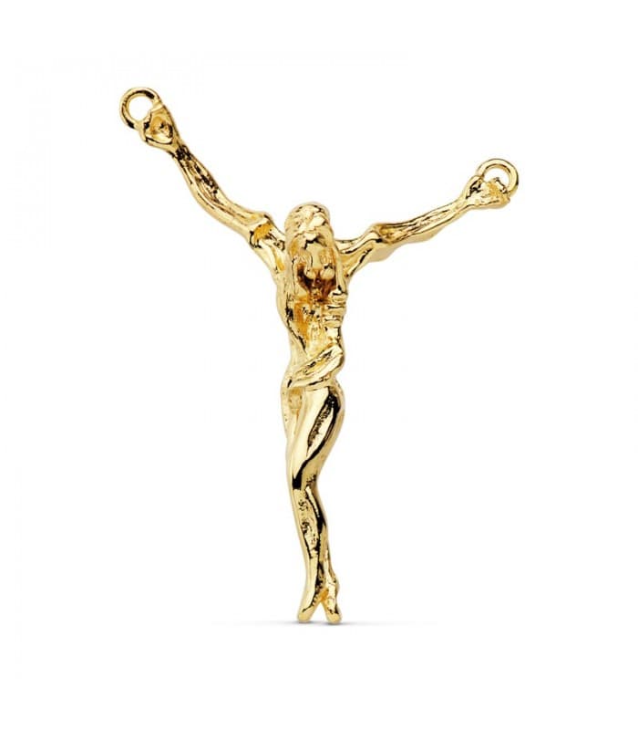 Ciondolo Cristo di Dalí oro giallo 18Kt 38 mm - Crocifisso d'oro massiccio per uomo