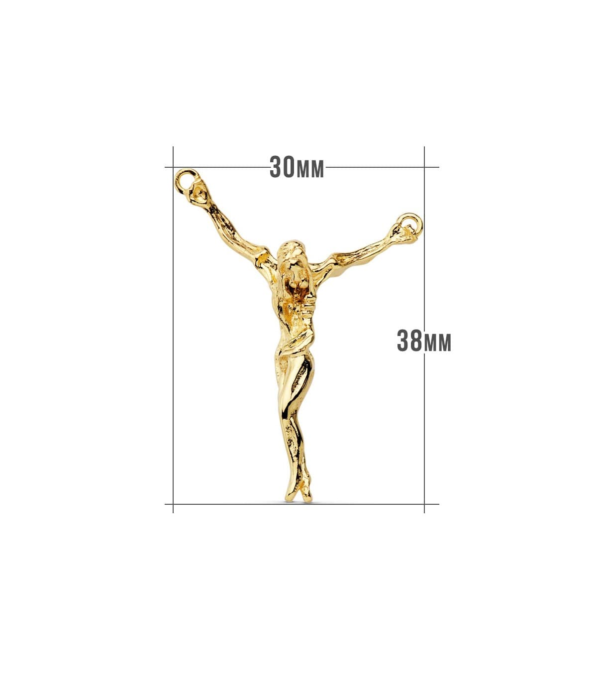 Ciondolo Cristo di Dalí oro giallo 18Kt 38 mm - Crocifisso d'oro massiccio per uomo