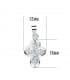 Ciondolo croce da donna oro bianco 9Kt zirconi 16mm