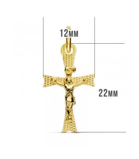 Anhänger Kreuz mit Jesus 750 Gold 16429 22 mm