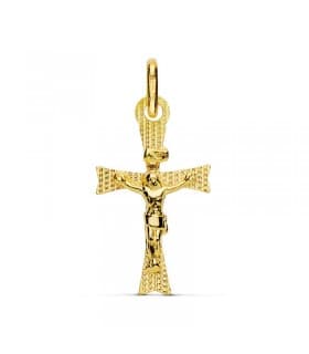 Anhänger Kreuz mit Jesus 750 Gold 16429 22 mm