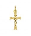 Cruz Plana Cristo de Oro 18K 22 mm Láser