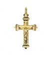 Cruz Irregular Cristo de Oro Amarillo 18K 23 mm Láser