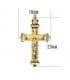 Croce trilobata Cristo in oro giallo 18kt 23 mm a lastra - Gioielli religiosi