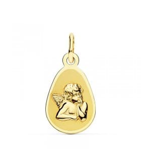 Medalla Ángel Burlón Oro Amarillo 18 Ktes 17 mm