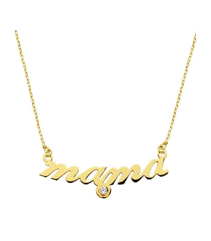 Gargantilla Mujer Oro amarillo 18K Texto "Mamá"
