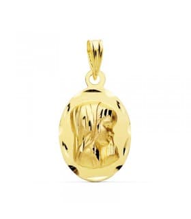 Medalla Virgen Niña Oro Amarillo 18 K 16 MM