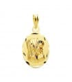 Médaille Vierge Or Jaune 18 k Ovale 16 MM