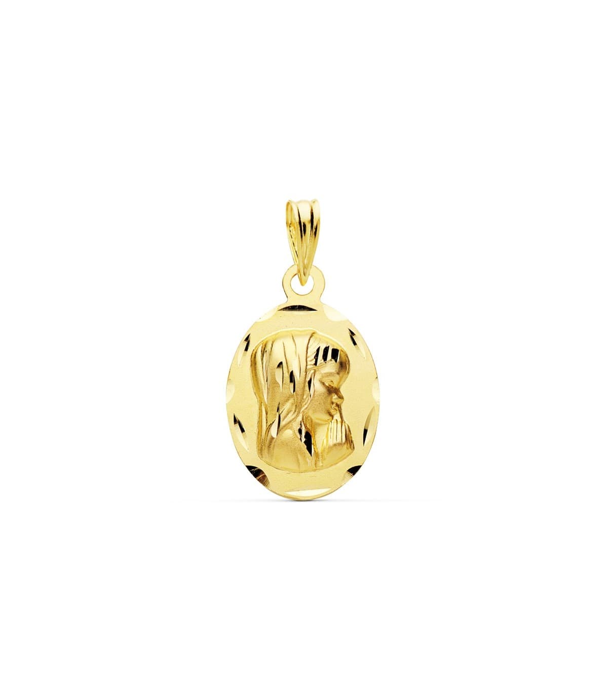 Médaille Vierge Or Jaune 18 k Ovale