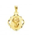 Medalla Virgen Niña Calada Oro Amarillo 18 K 16mm