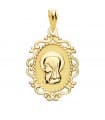 Vergine con cornice oro giallo 18 kt 23 mm
