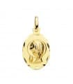 Médaille Ovale Vierge 18K Facetté 19 MM