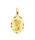 Medalla Virgen Niña Oval Calada Oro Amarillo 18 K 19 MM