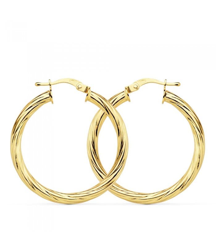 Créoles Creuses Brillant Or Jaune 18 K 29 MM
