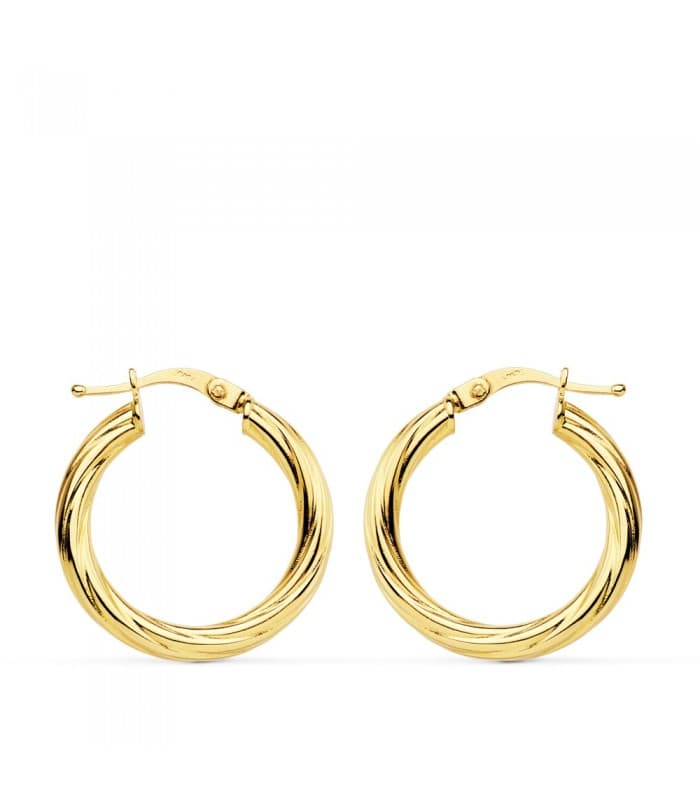 Créoles Creuses Brillant Or Jaune 18 K 21 MM