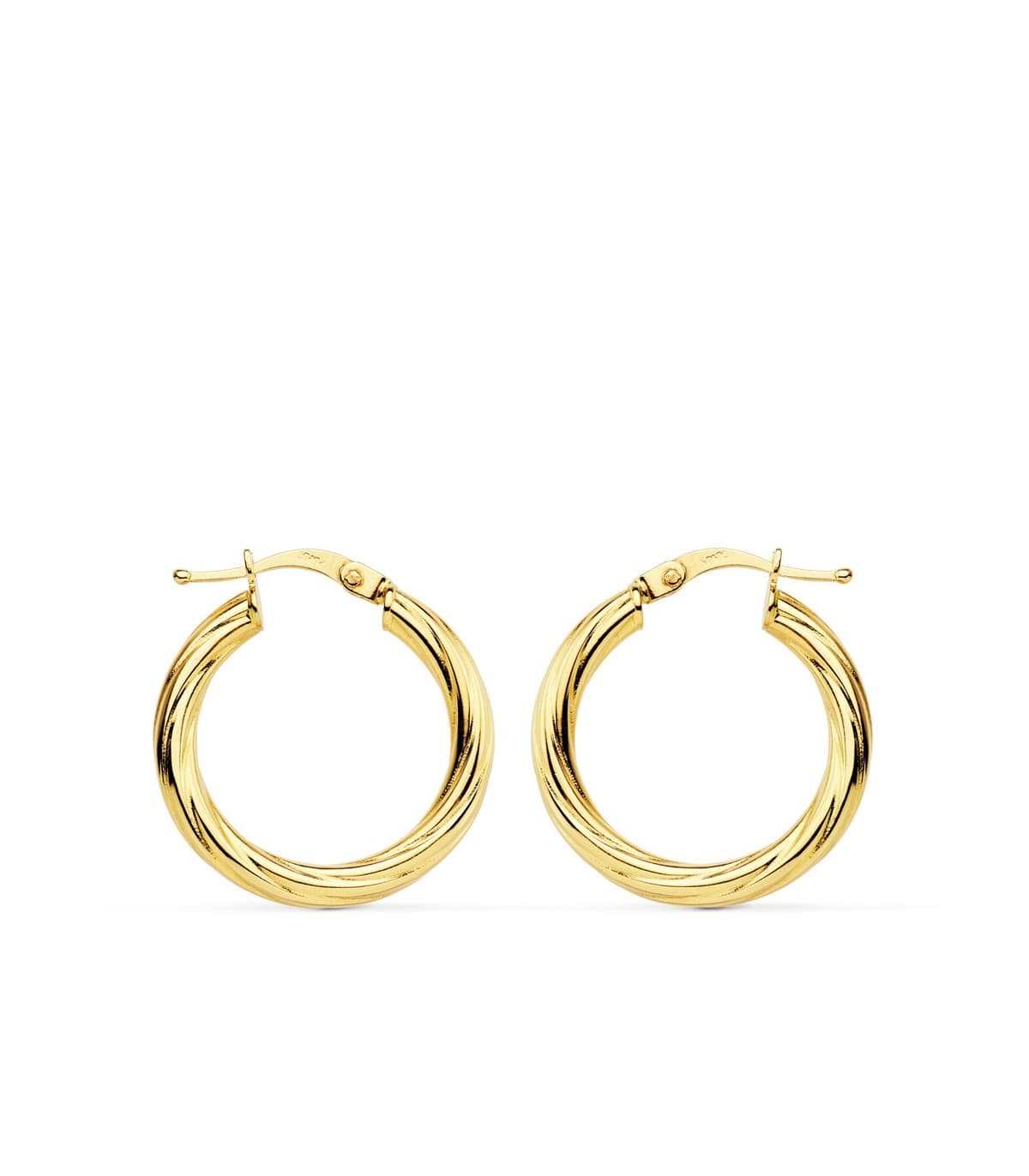 Créoles Creuses Brillant Or Jaune 18 K 21 MM
