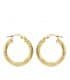 Orecchini cerchio diamantati oro giallo 18 Kt 21 mm, gioielli donna