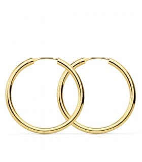 Pendientes oro amarillo Minerva 30mm 18 Ktes