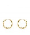 Créoles Torsadées Lisses Or Jaune 18 K 14 MM