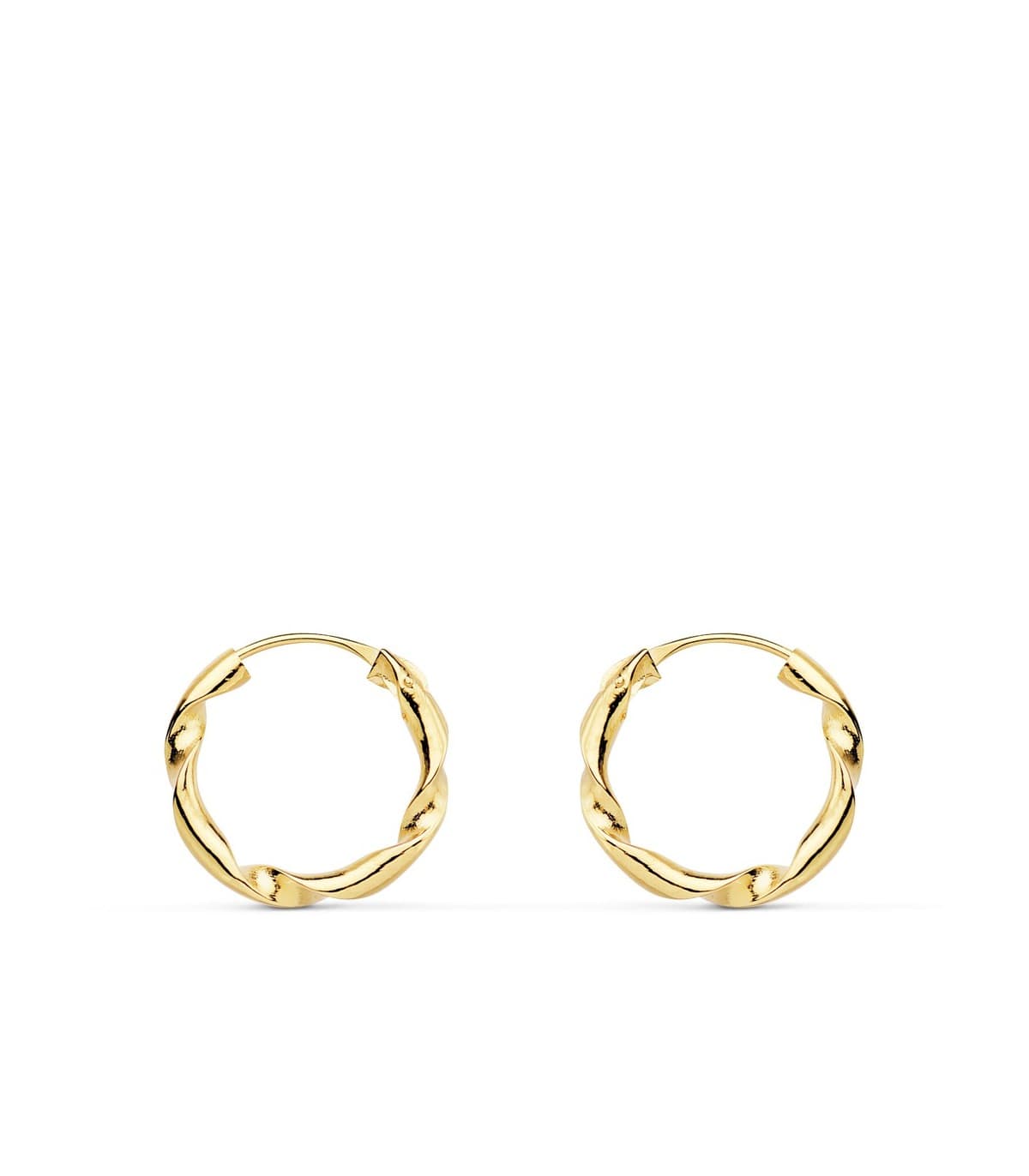 Cerchi incavati intrecciati oro giallo 18 Kt 14 mm - Orecchini donna