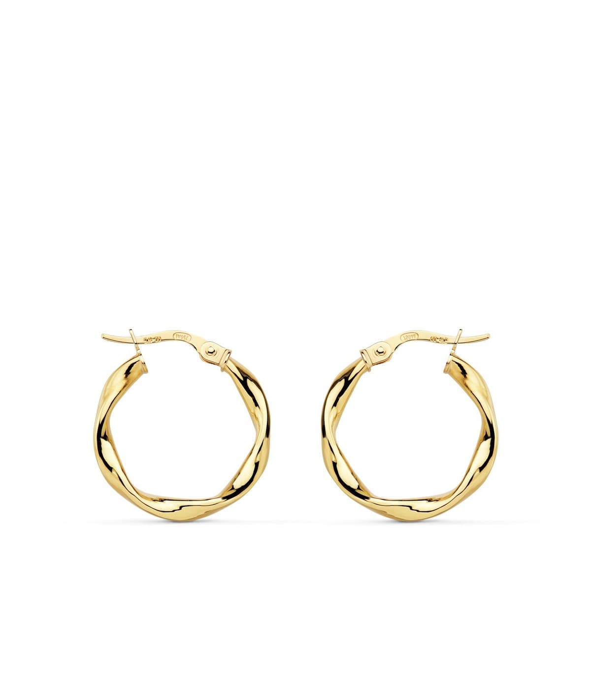 Aros Reliados Oro Amarillo 18 K 20 MM