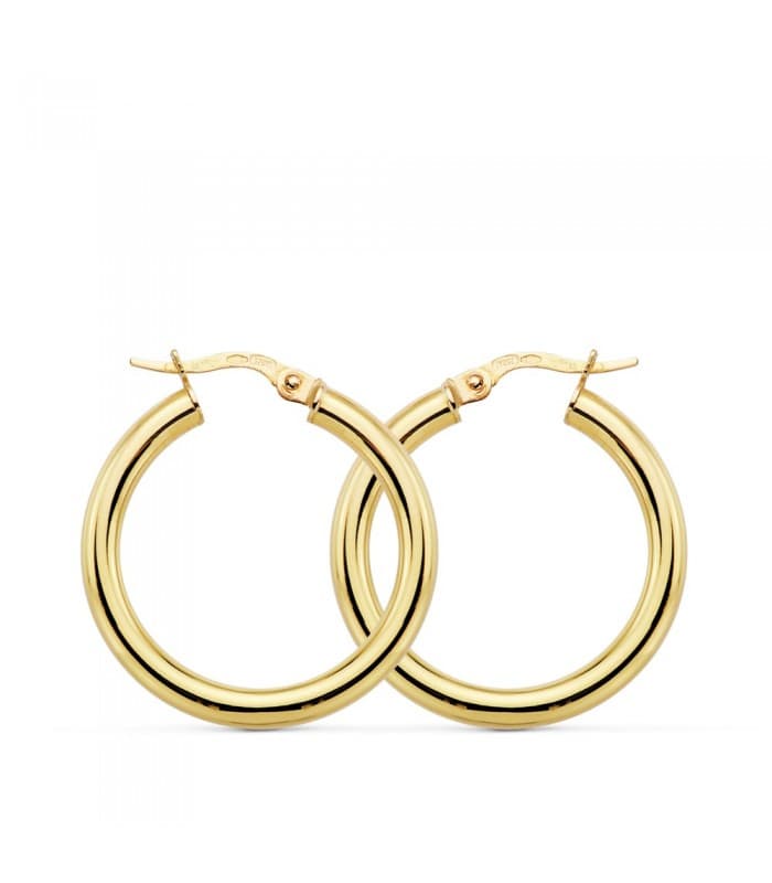 Créoles Rondes Creuses Or Jaune 18 K 26 MM