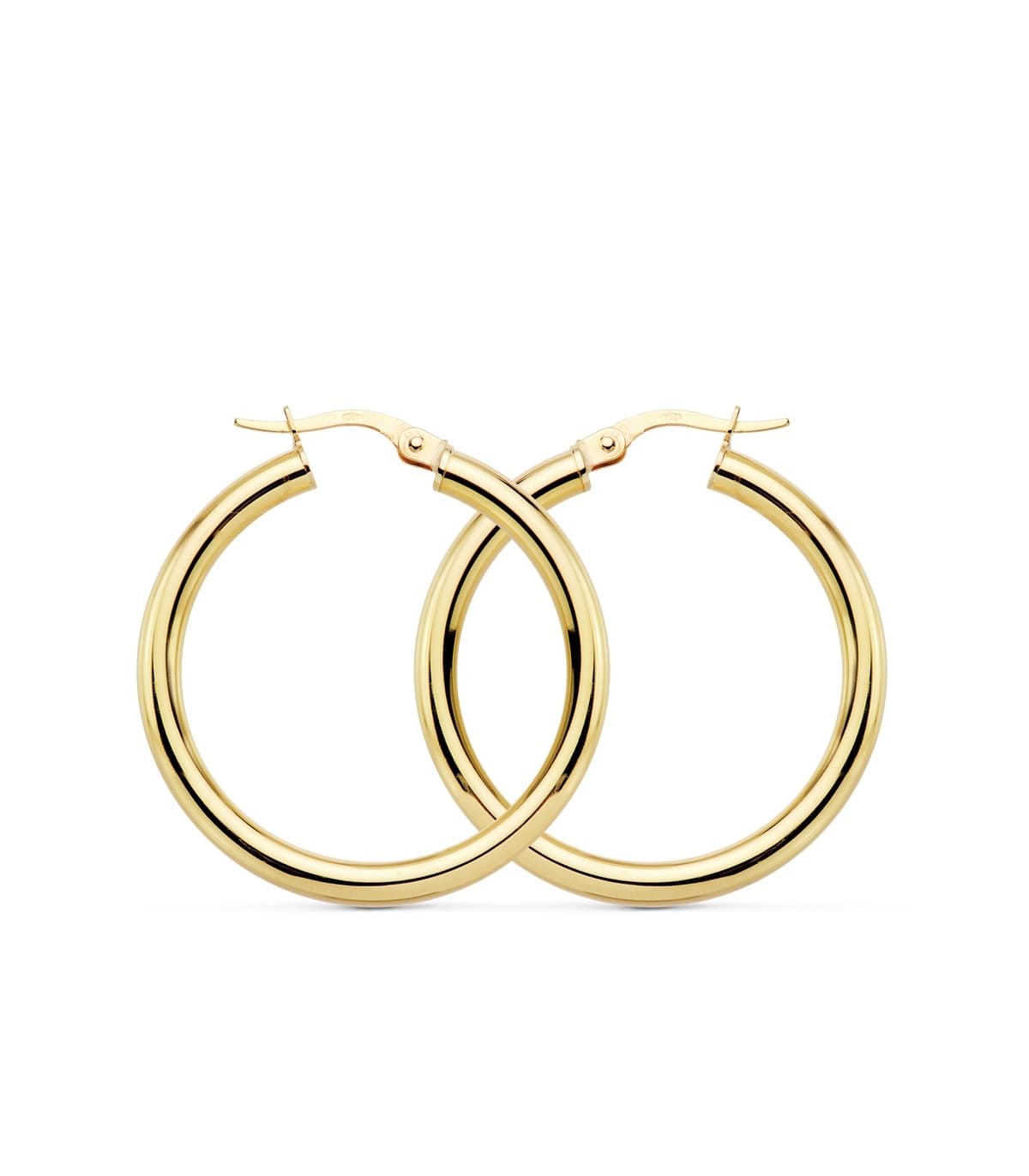 Orecchini cerchio canna tonda oro 18 kt 30x3 mm