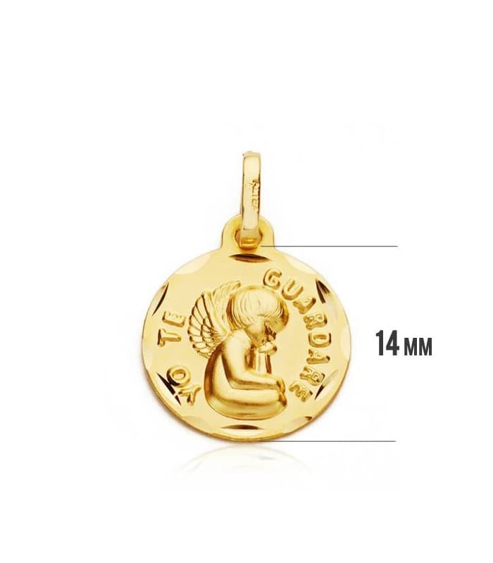 Medalla ángel de la guarda pequeña oro 18ktes