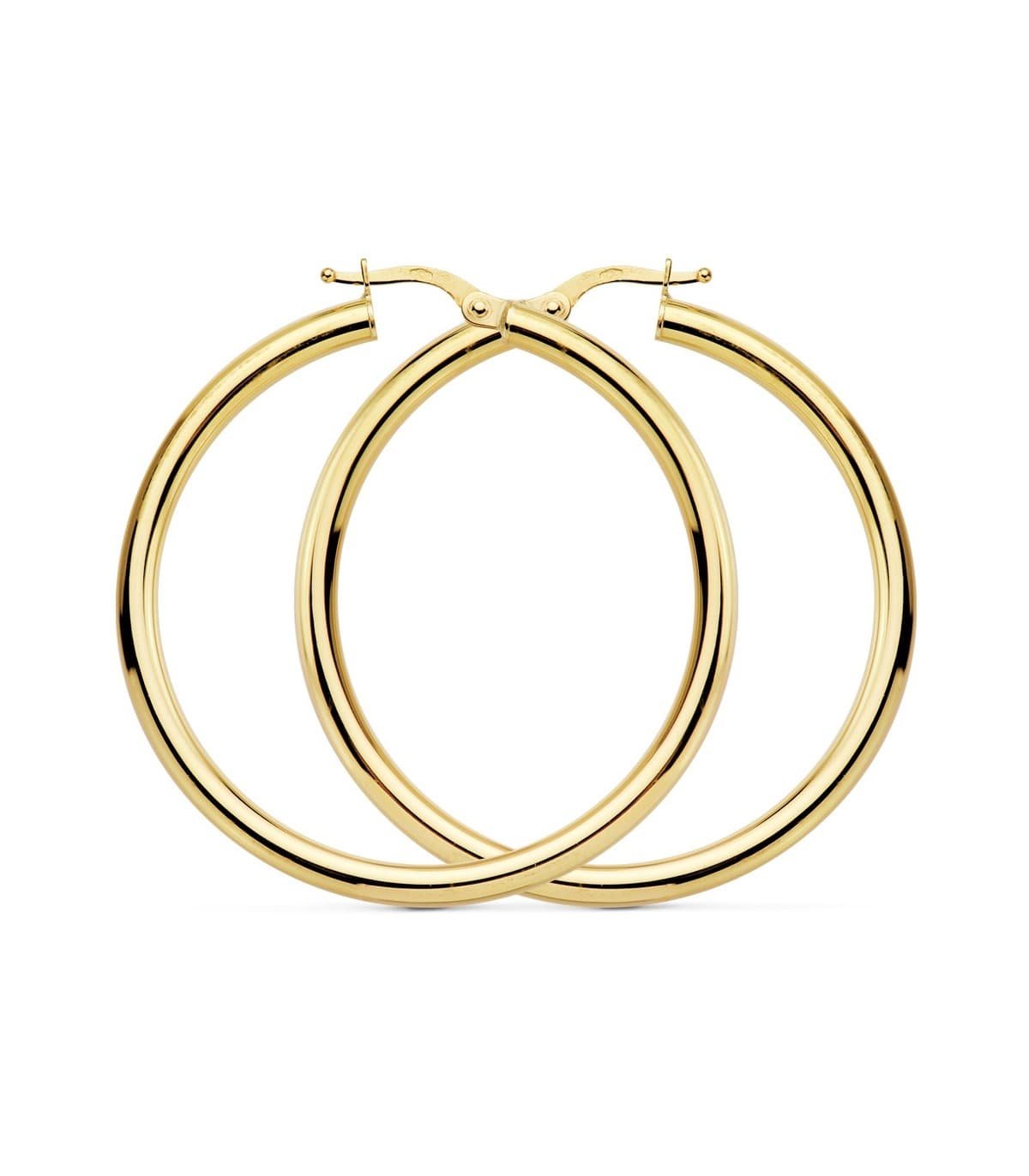 Aros Redondos Oro Amarillo 18 K 41 MM