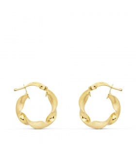 Orecchini cerchio torchon oro giallo 18 kt 17 mm, modello intrecciato