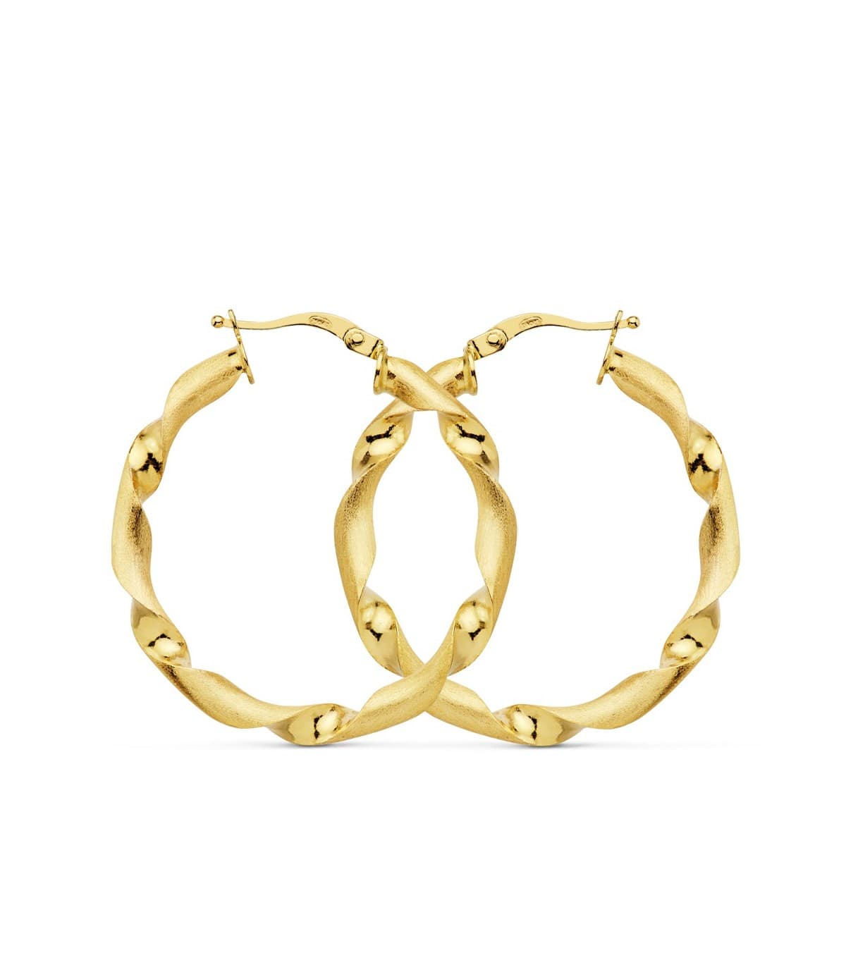 Aros Gallonados Oro Amarillo 18 K 31 MM