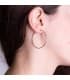 Orecchini da donna a cerchio di 4 cm, diamantati, fini e stretti - oro giallo